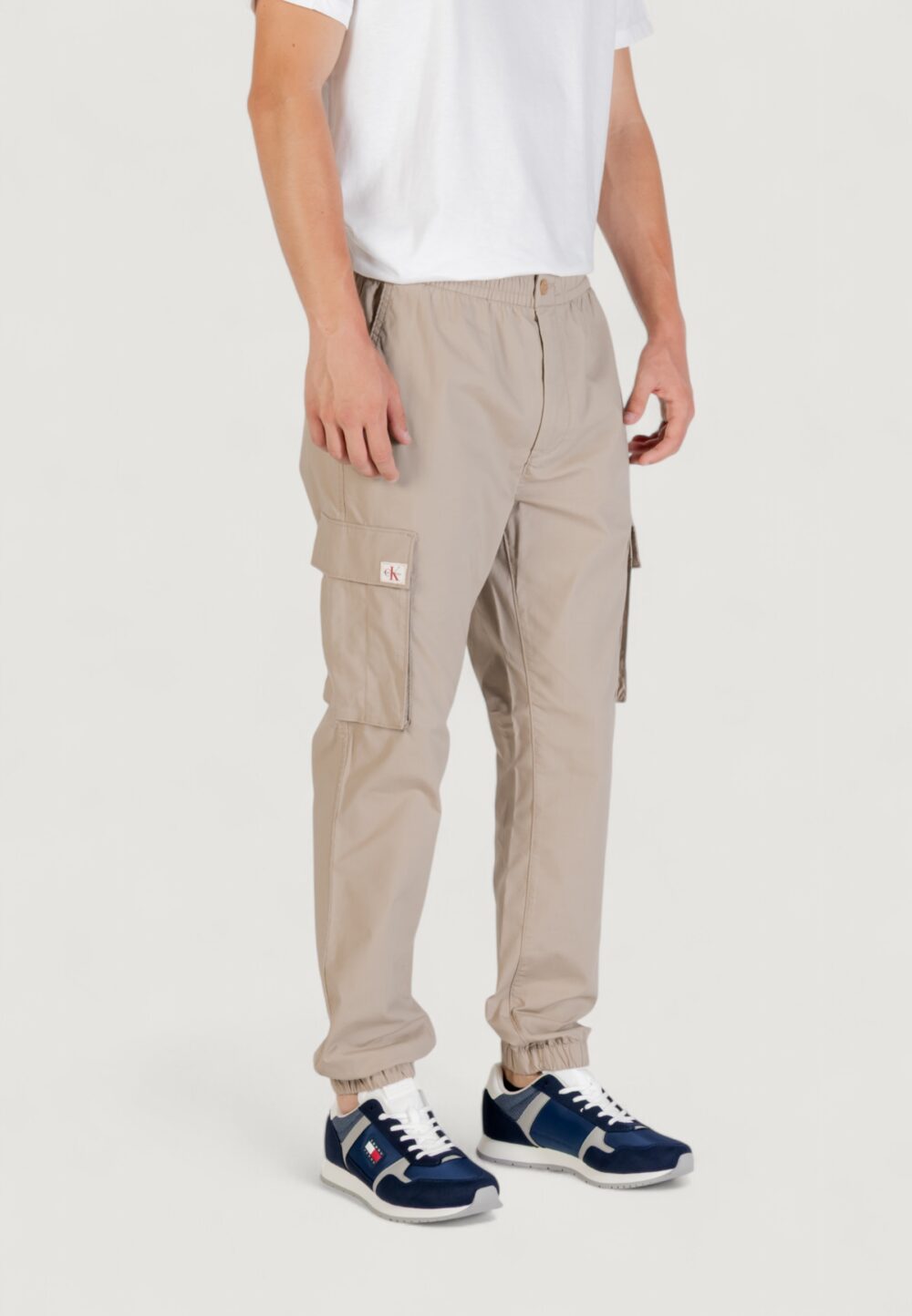 Pantaloni Calvin Klein Jeans SKNNY ELSTC RPSTP CR Terra - Fango - Foto 3