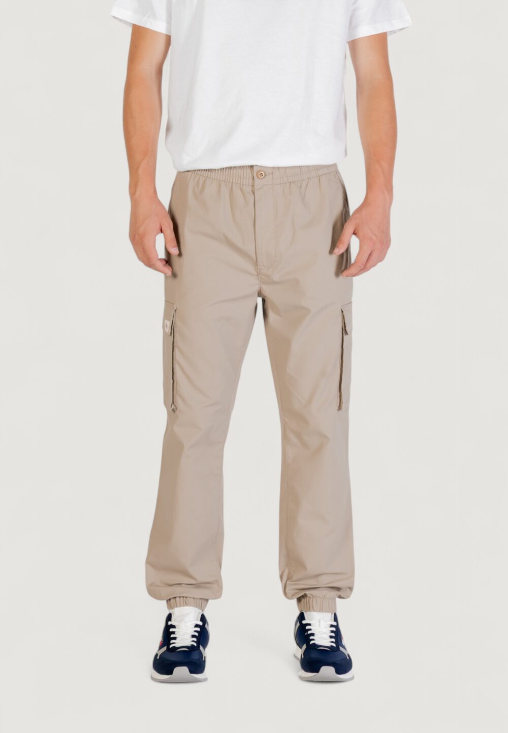 Pantaloni Calvin Klein Jeans SKNNY ELSTC RPSTP CR Terra - Fango - Foto 5