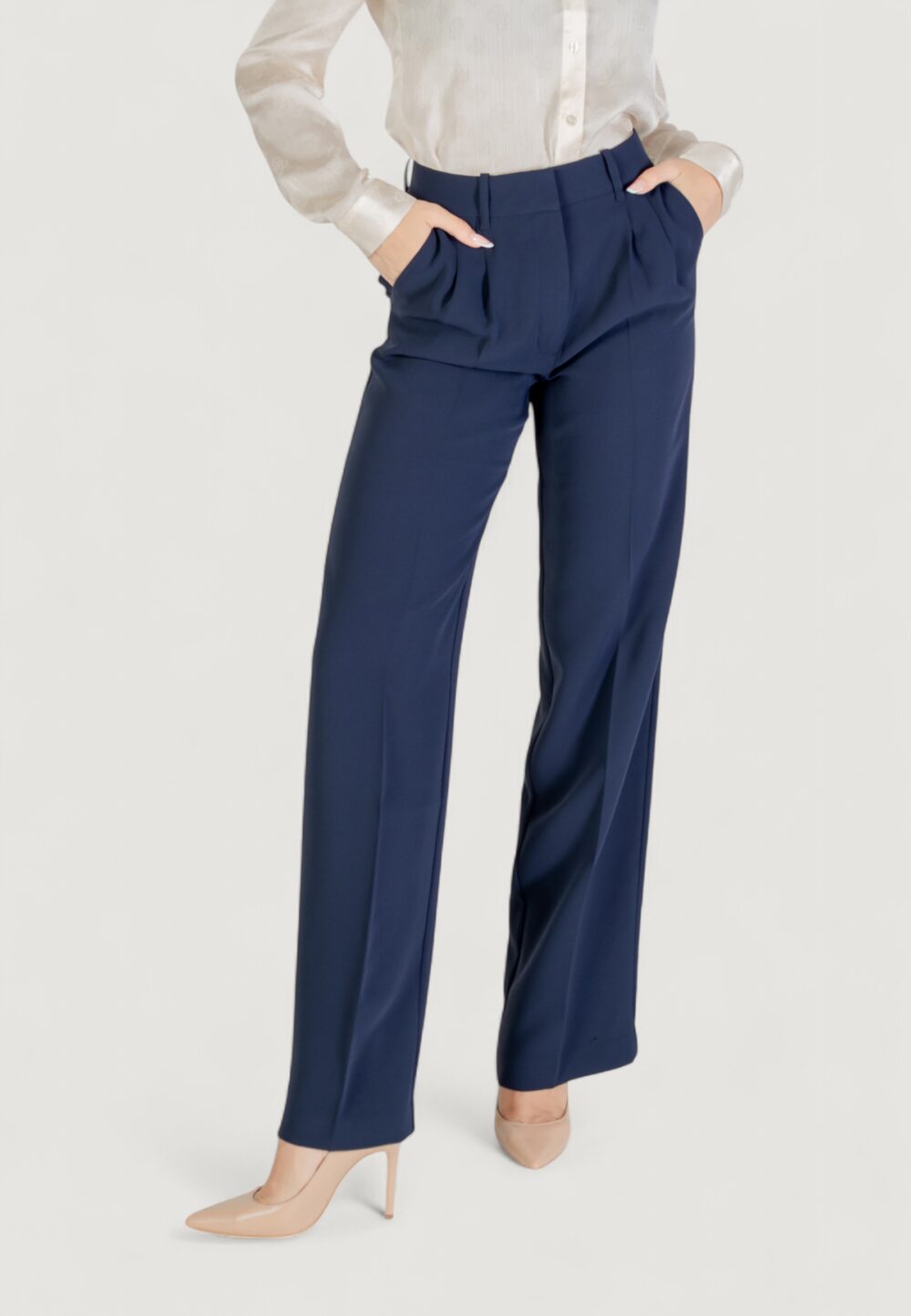 Pantaloni regular Guess THEOLINE PERFECT PANT Blue scuro - Foto 1