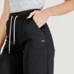 Pantaloni sportivi Guess Active 3D PEONY WIDE LENG PANTS Nero - Foto 2