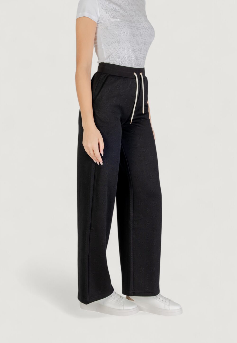 Pantaloni sportivi Guess Active 3D PEONY WIDE LENG PANTS Nero - Foto 4