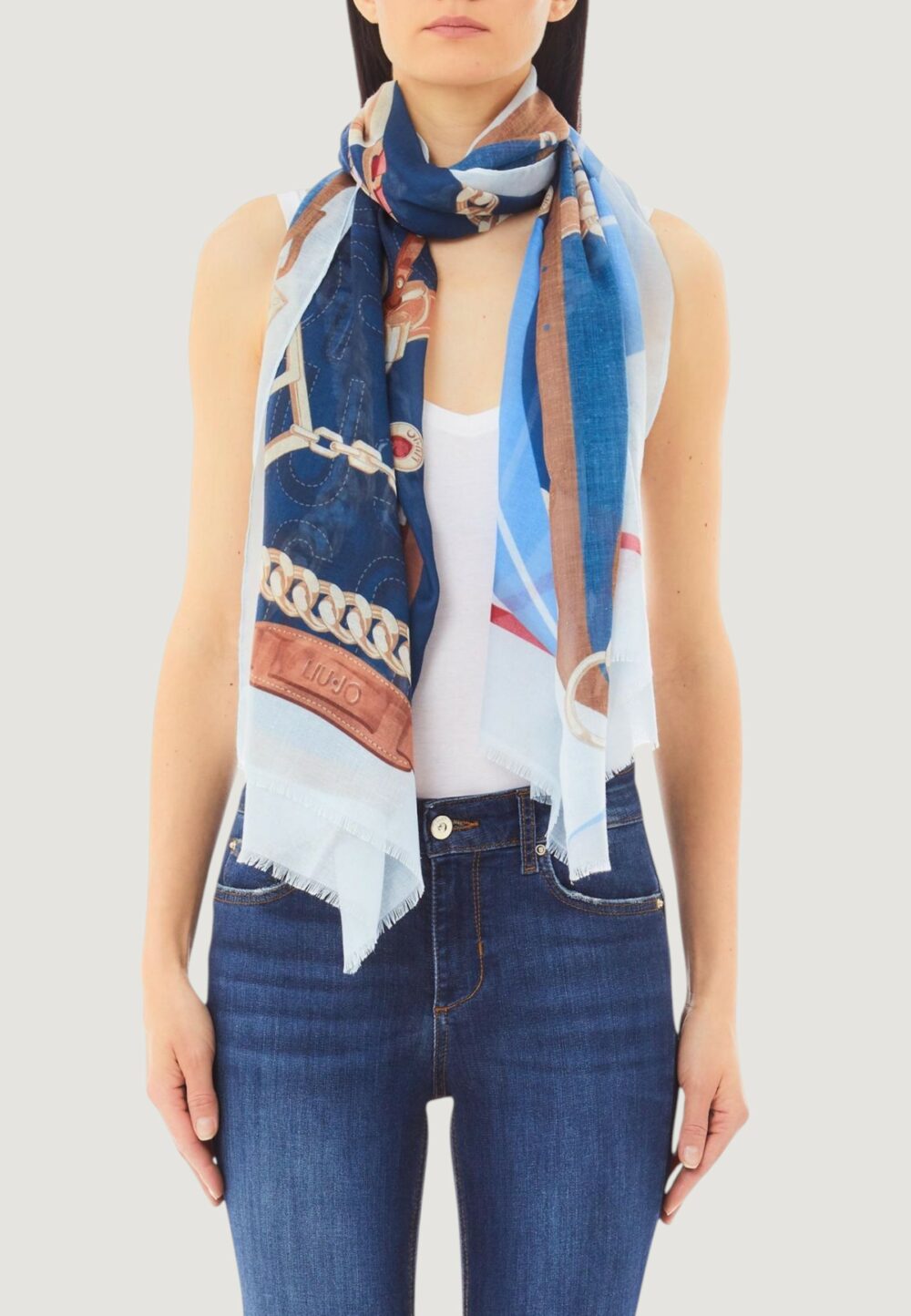 Pashmina Liu-Jo ECS METALWARE 90X180 Azzurro - Foto 4
