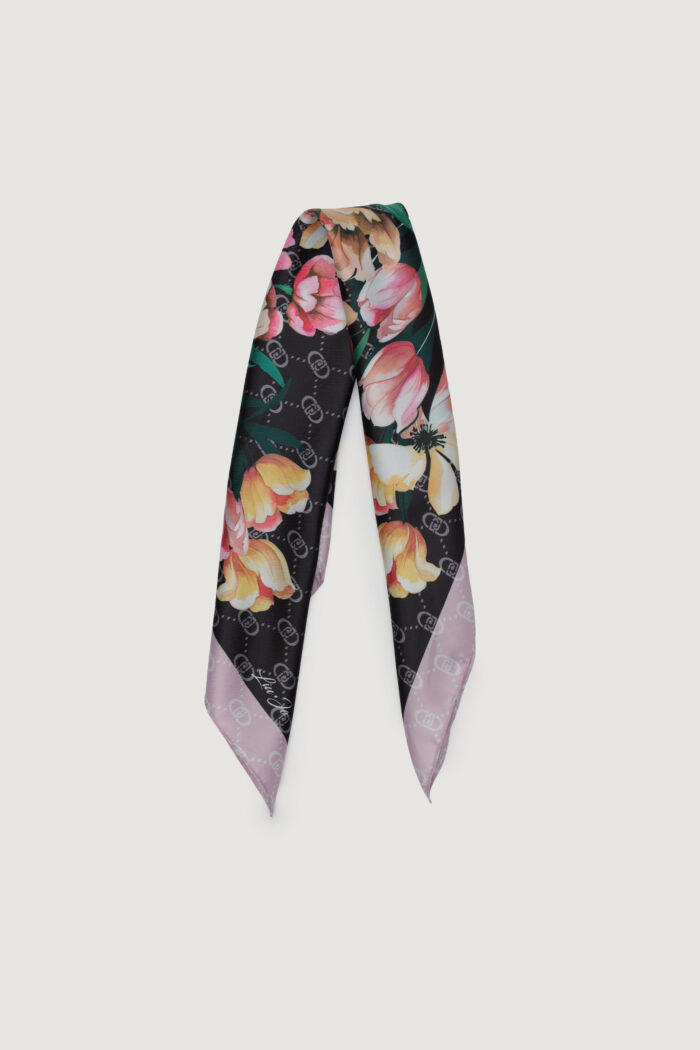 Pashmina Liu-jo FOULARD FLOWER CORNER 50X Nero – 2A5023T0300
