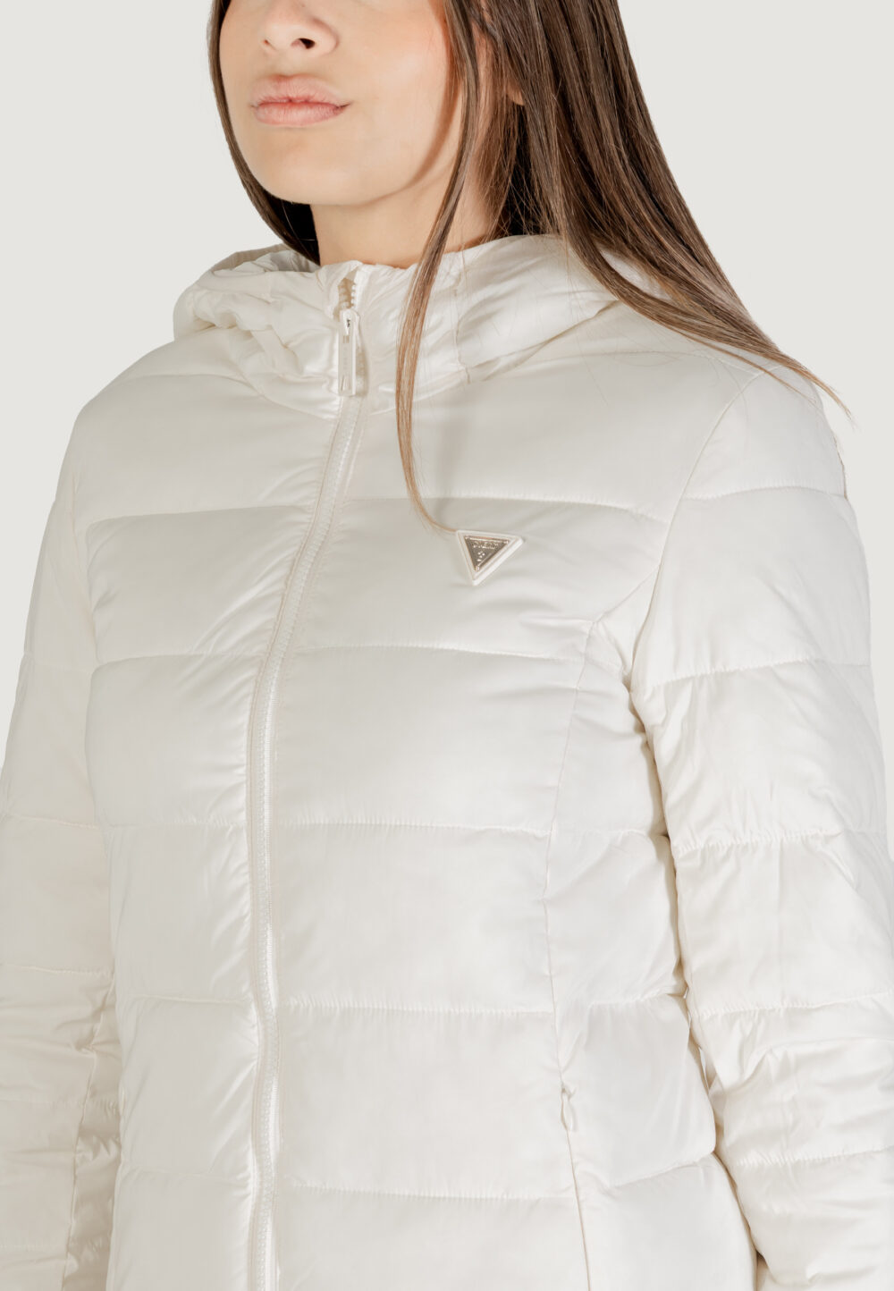 Piumino Guess Active NEW ALETA LONG PUFFER Panna - Foto 2