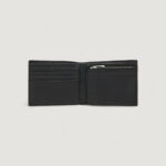 Portafoglio con portamonete Calvin Klein CK LEATHER BILLFOLD W ZIP COIN Nero - Foto 4