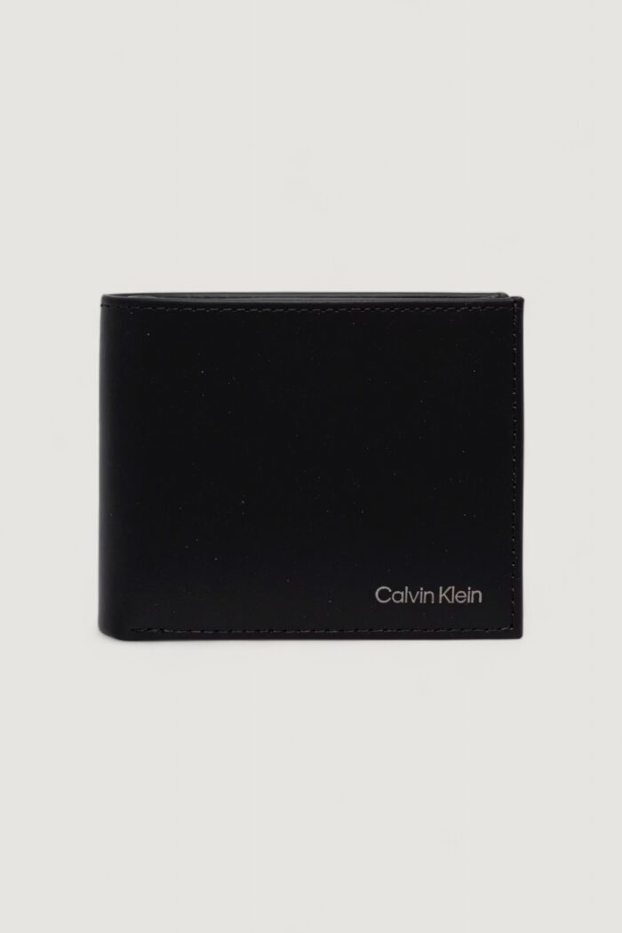 Portafoglio con portamonete Calvin Klein CK SMOOTH TRIFOLD W/ COIN Nero – LV04D1103G