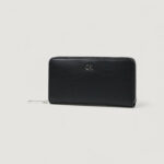 Portafoglio grande Calvin Klein CK RE-LOCK LARGE ZIP AROUND Nero - Foto 2