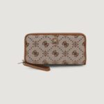Portafoglio grande Guess NEDA SLG LARGE ZIP AROUND Latte - Foto 1