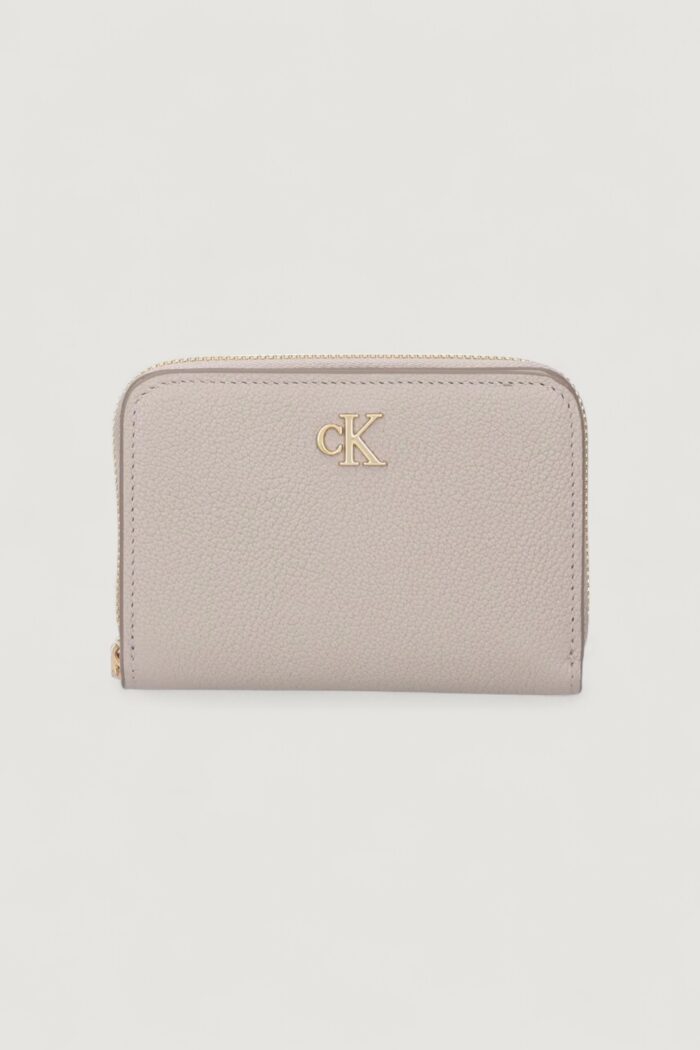 Portafoglio medio Calvin Klein MNML MNGRM LTHR MD F Beige chiaro – LV04F1064G