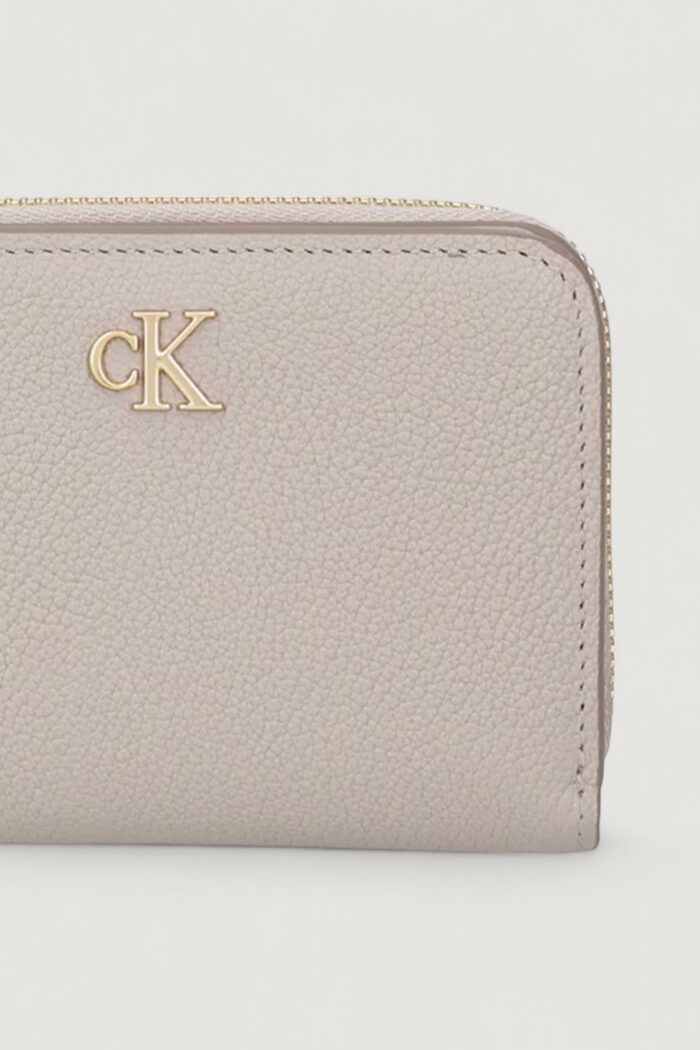 Portafoglio medio Calvin Klein MNML MNGRM LTHR MD F Beige chiaro – LV04F1064G