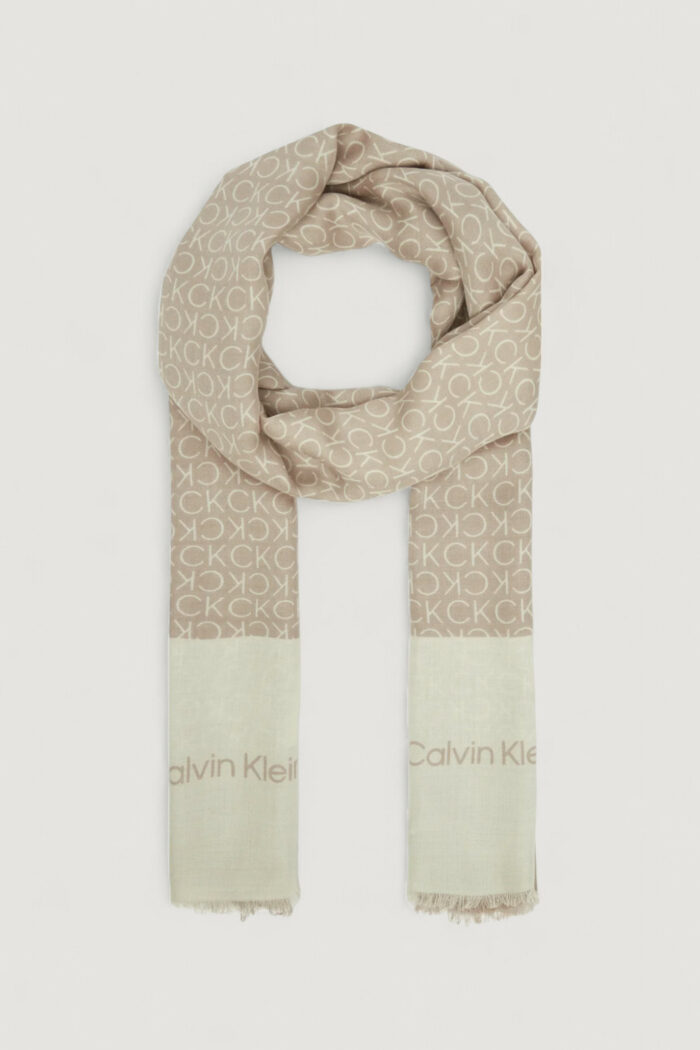 Sciarpa Calvin Klein AP MNML LG SHWL 70 X Beige chiaro – LV04F8053G