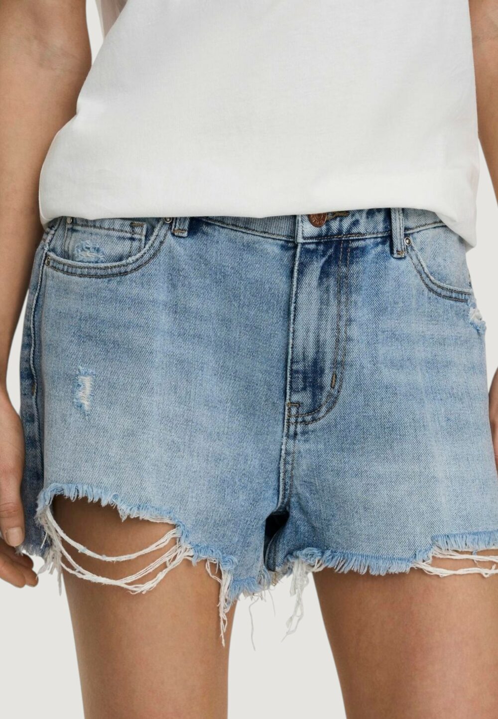 Shorts Only ONLPACY HW DNM SHORTS NOOS Blue Denim Chiaro - Foto 1