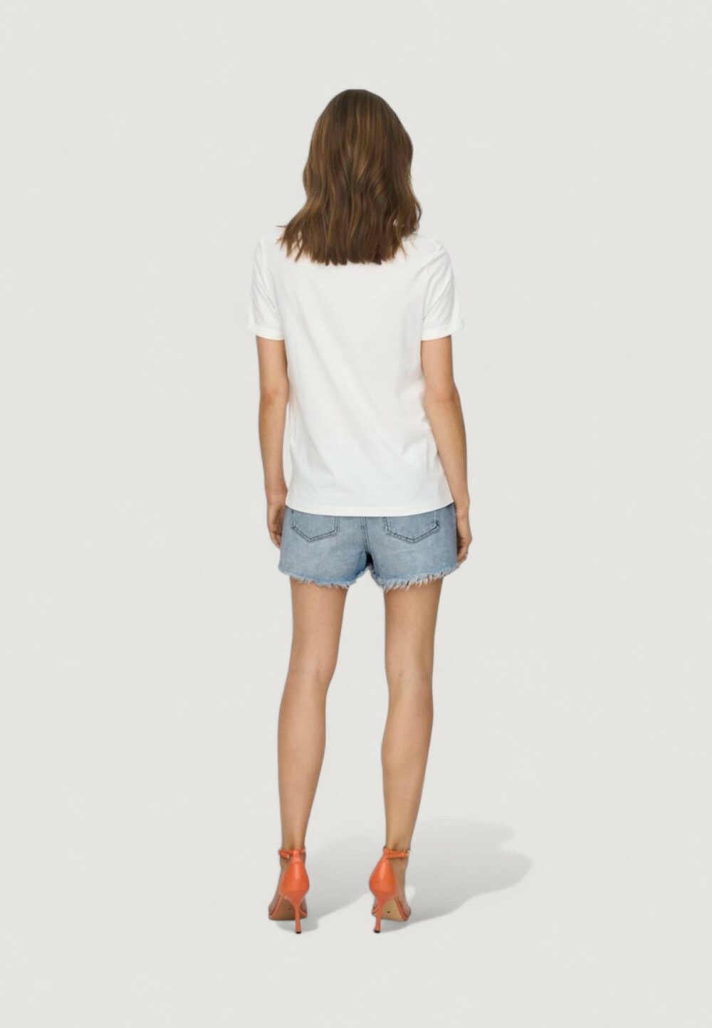 Shorts Only ONLPACY HW DNM SHORTS NOOS Blue Denim Chiaro - Foto 4