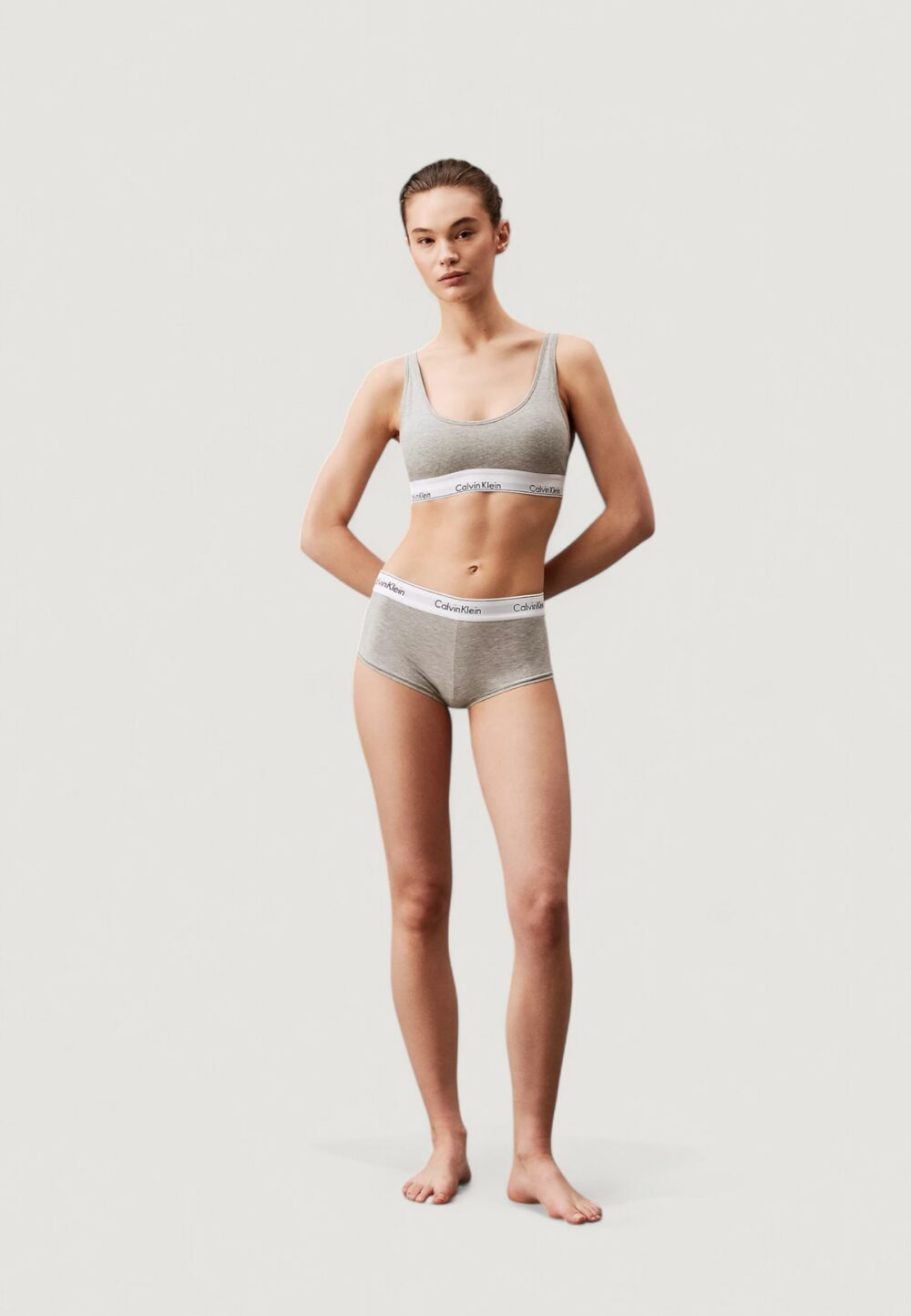 Slip e perizoma Calvin Klein Underwear Women Boyshort Grigio - Foto 4