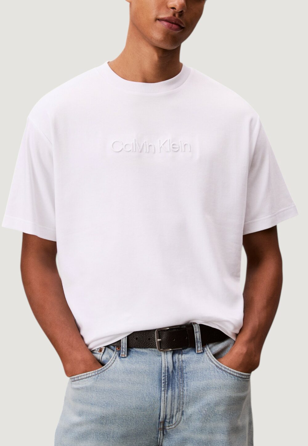 T-shirt Calvin Klein A - Rel Fashion Logo Bianco - Foto 1