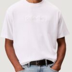 T-shirt Calvin Klein A - Rel Fashion Logo Bianco - Foto 1