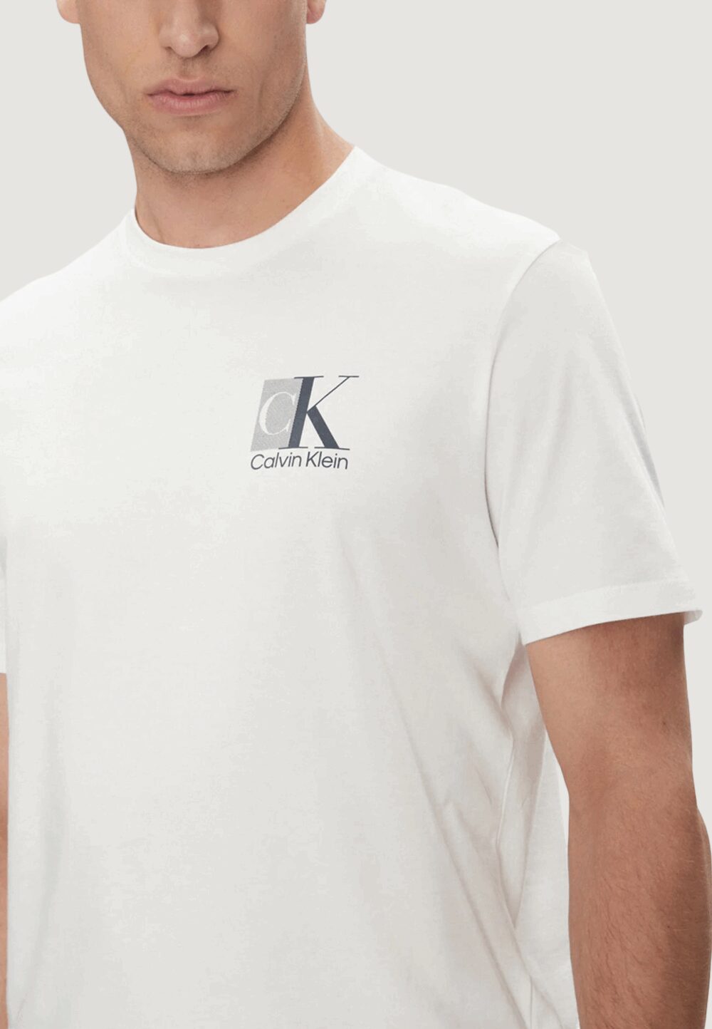 T-shirt Calvin Klein SS 30s EU SP CK ABST Bianco - Foto 2