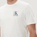 T-shirt Calvin Klein SS 30s EU SP CK ABST Bianco - Foto 2