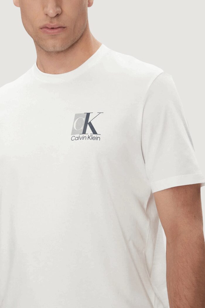 T-shirt Calvin Klein SS 30s EU SP CK ABST Bianco – LV04RC853G