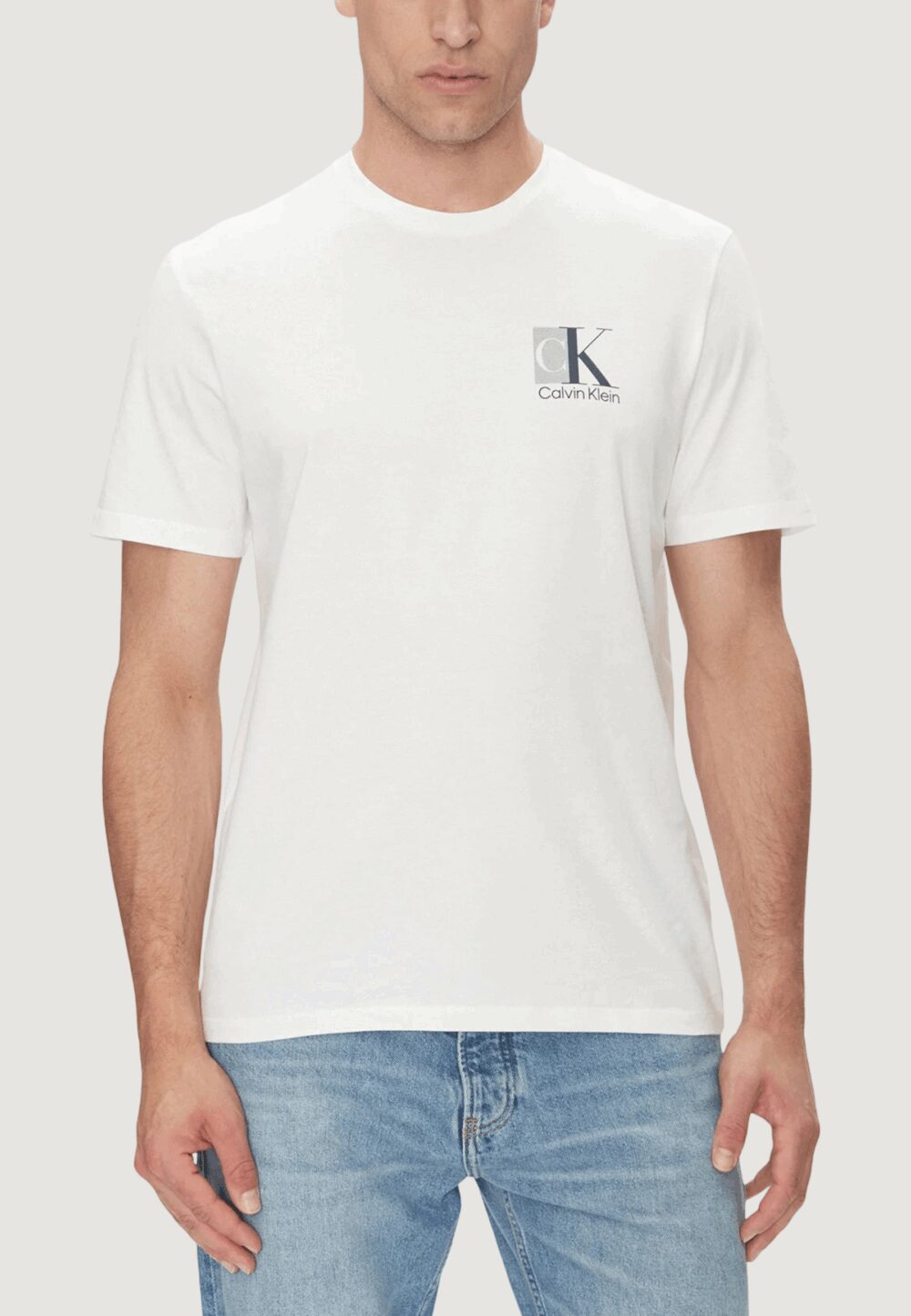 T-shirt Calvin Klein SS 30s EU SP CK ABST Bianco - Foto 1