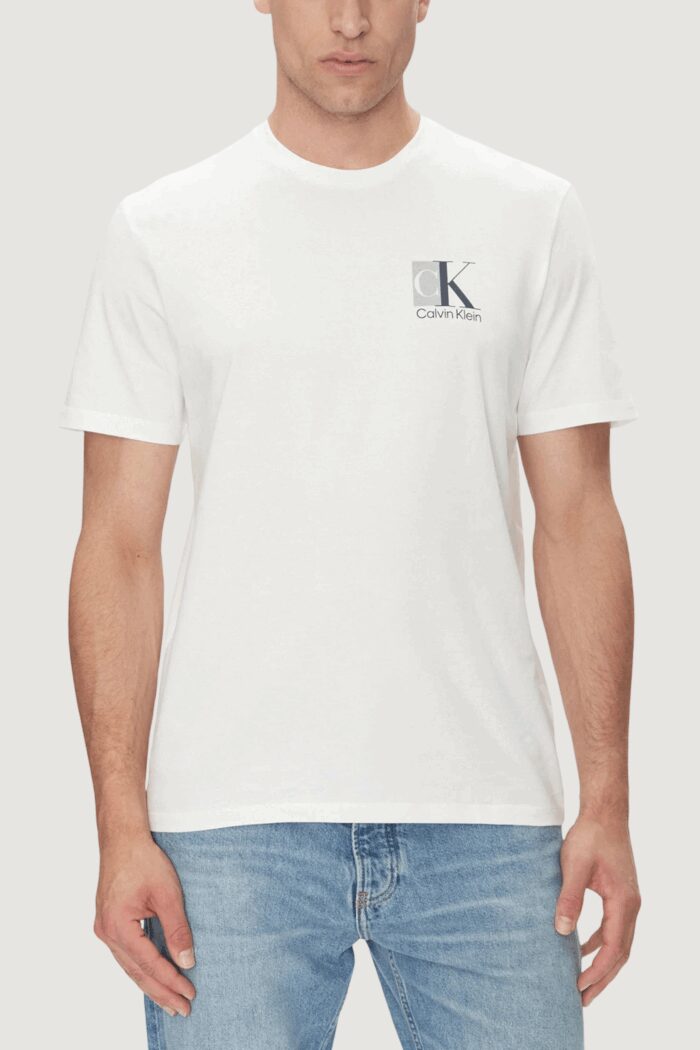T-shirt Calvin Klein SS 30s EU SP CK ABST Bianco – LV04RC853G