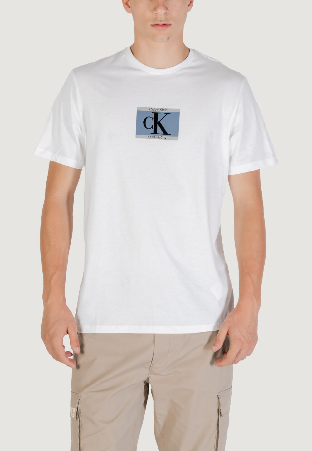 T-shirt Calvin Klein SS 30s EU SP CK BOX Bianco - Foto 1
