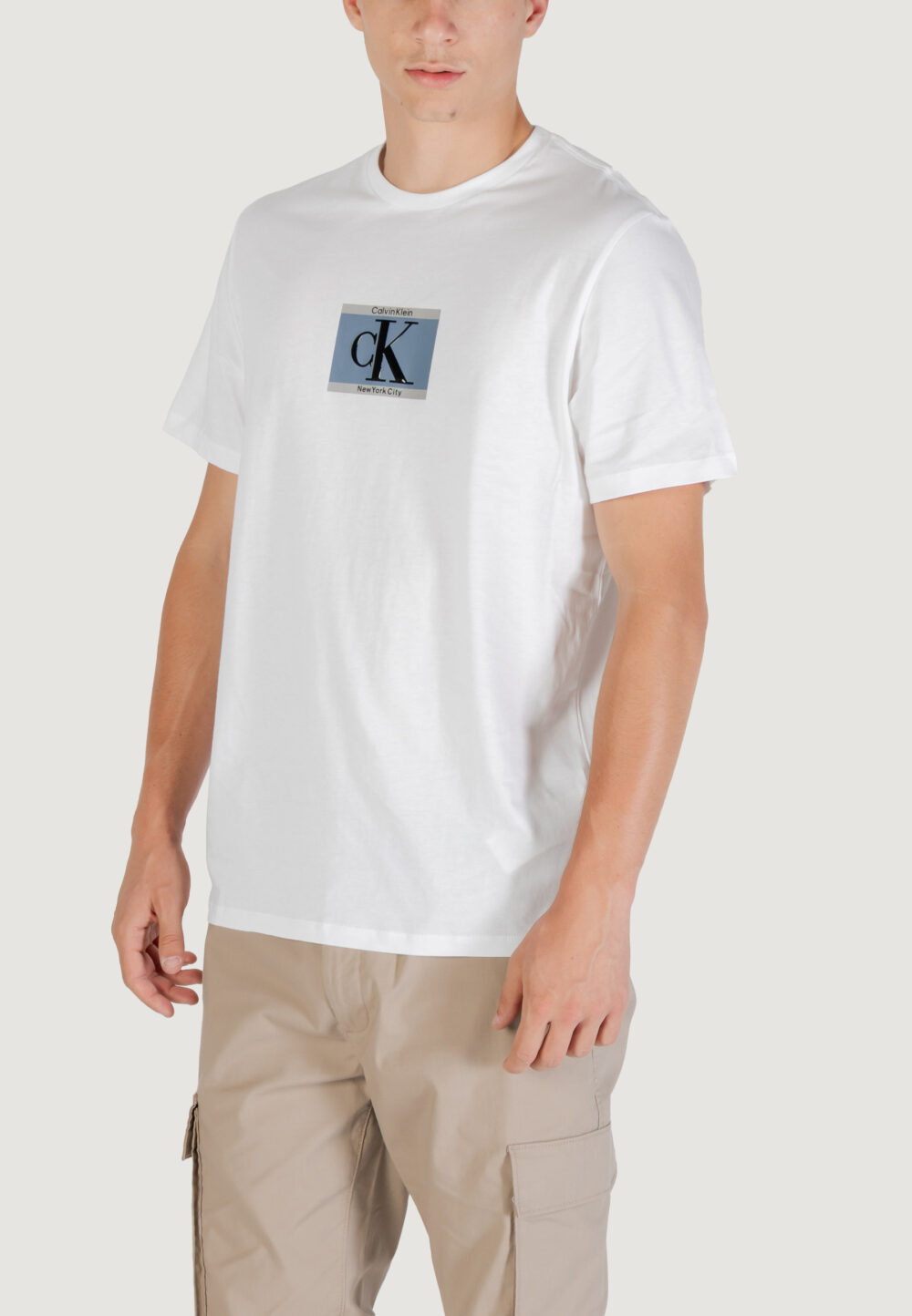 T-shirt Calvin Klein SS 30s EU SP CK BOX Bianco - Foto 2