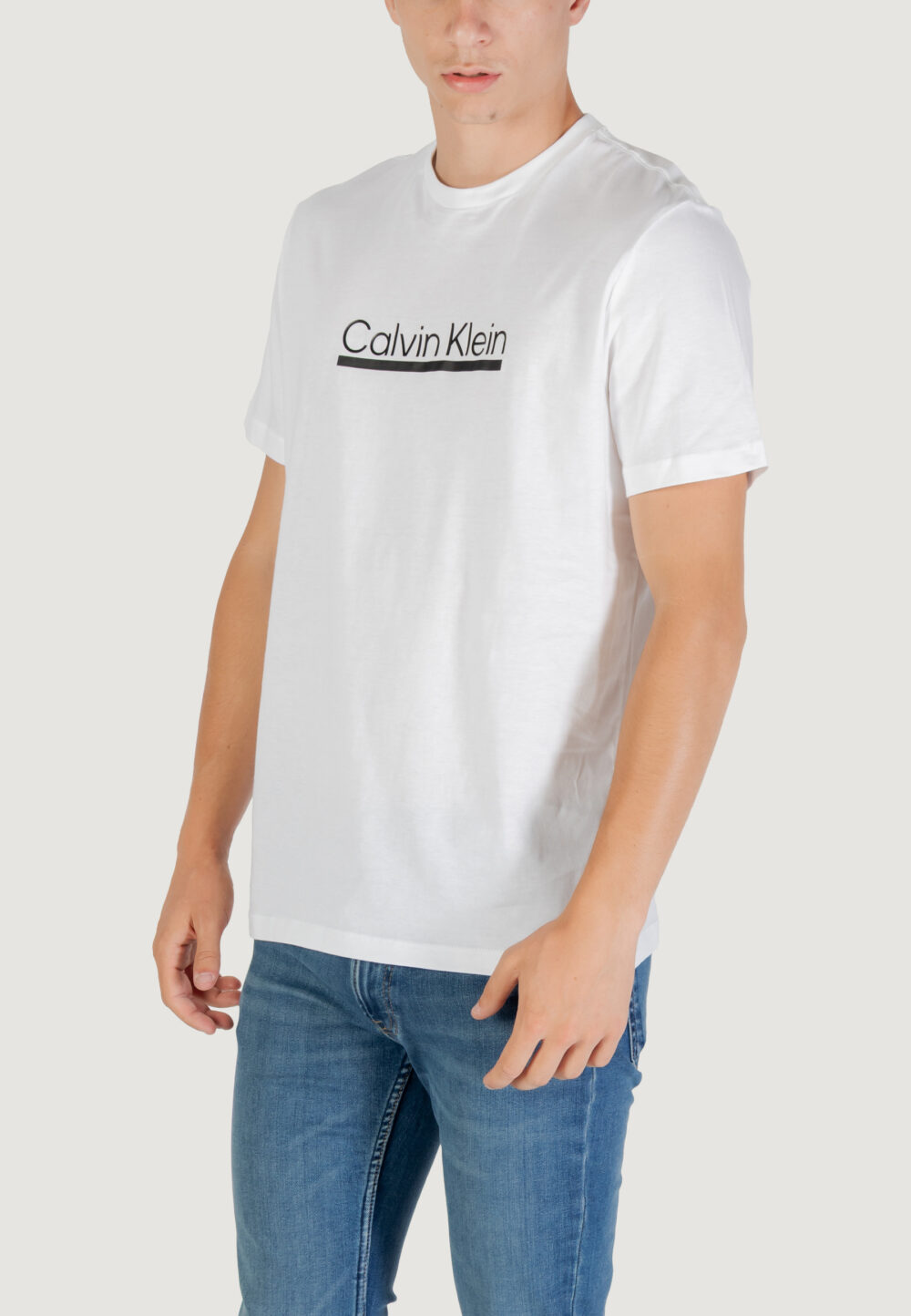 T-shirt Calvin Klein SS 30s EU SP OUTLINE Bianco - Foto 2