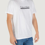 T-shirt Calvin Klein SS 30s EU SP OUTLINE Bianco - Foto 3
