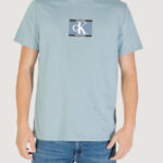 T-shirt Calvin Klein SS 30s EU SP CK BOX Blu Chiaro - Foto 5