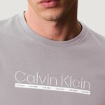 T-shirt Calvin Klein SS 30s EU SP OUTLINE Grigio - Foto 4
