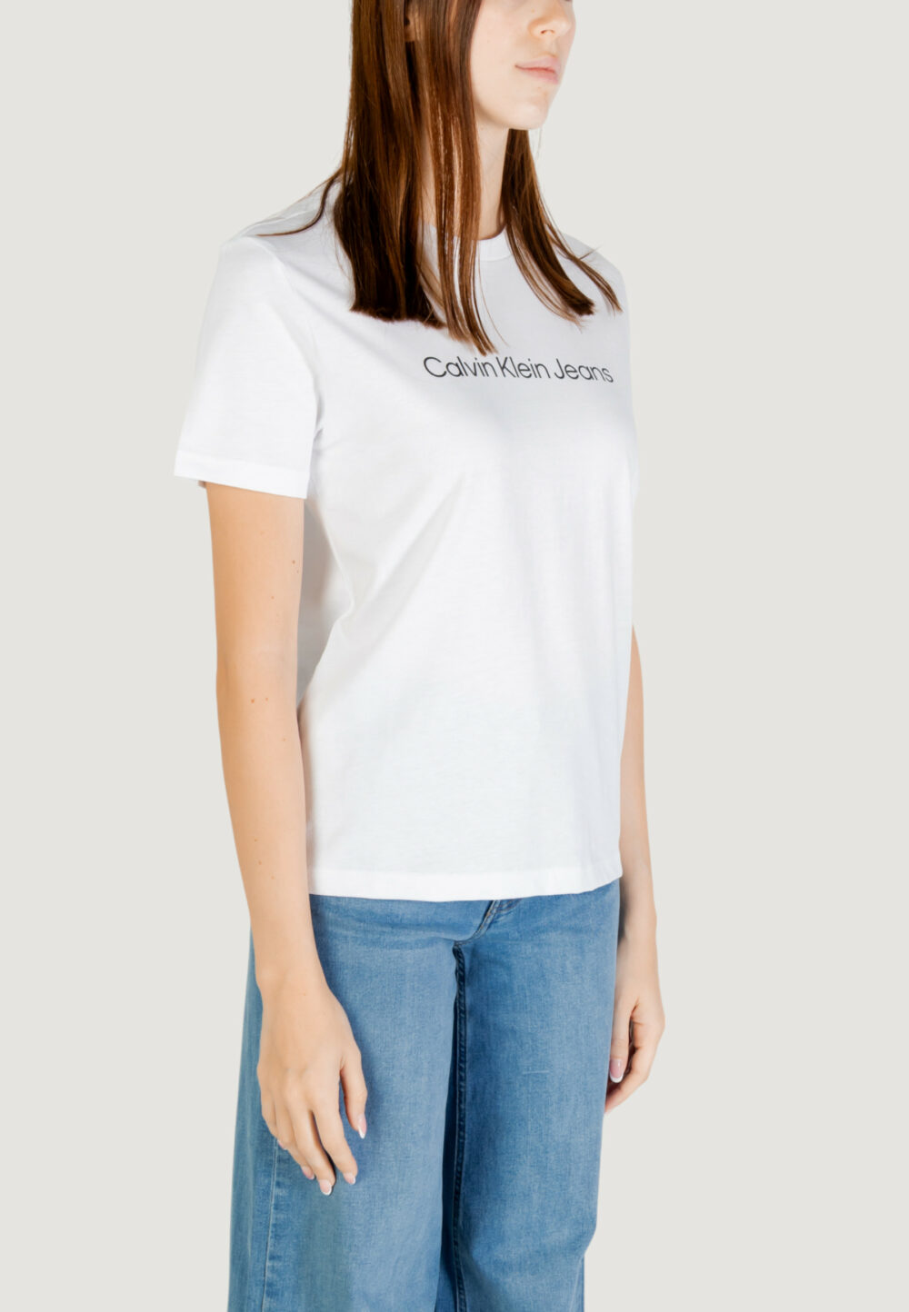 T-shirt Calvin Klein Jeans A- INST. LOGO CLASSI Bianco - Foto 3