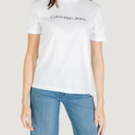 T-shirt Calvin Klein Jeans A- INST. LOGO CLASSI Bianco - Foto 1