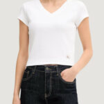 T-shirt Calvin Klein Jeans A- SS WOVEN LABEL RI Bianco - Foto 1