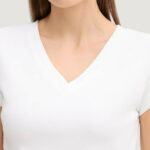 T-shirt Calvin Klein Jeans A- SS WOVEN LABEL RI Bianco - Foto 3