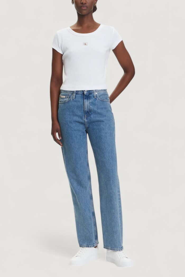 T-shirt Calvin Klein A- WOVEN LABEL 2X2 R Bianco – LV047C200G