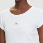 T-shirt Calvin Klein Jeans A- WOVEN LABEL 2X2 R Bianco - Foto 3
