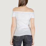 T-shirt Calvin Klein Jeans MONOGRAM OFF SHOULDE Bianco - Foto 4