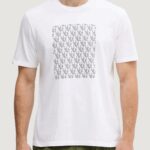 T-shirt Calvin Klein Jeans SS 20S CK MACRO AOP Bianco - Foto 1