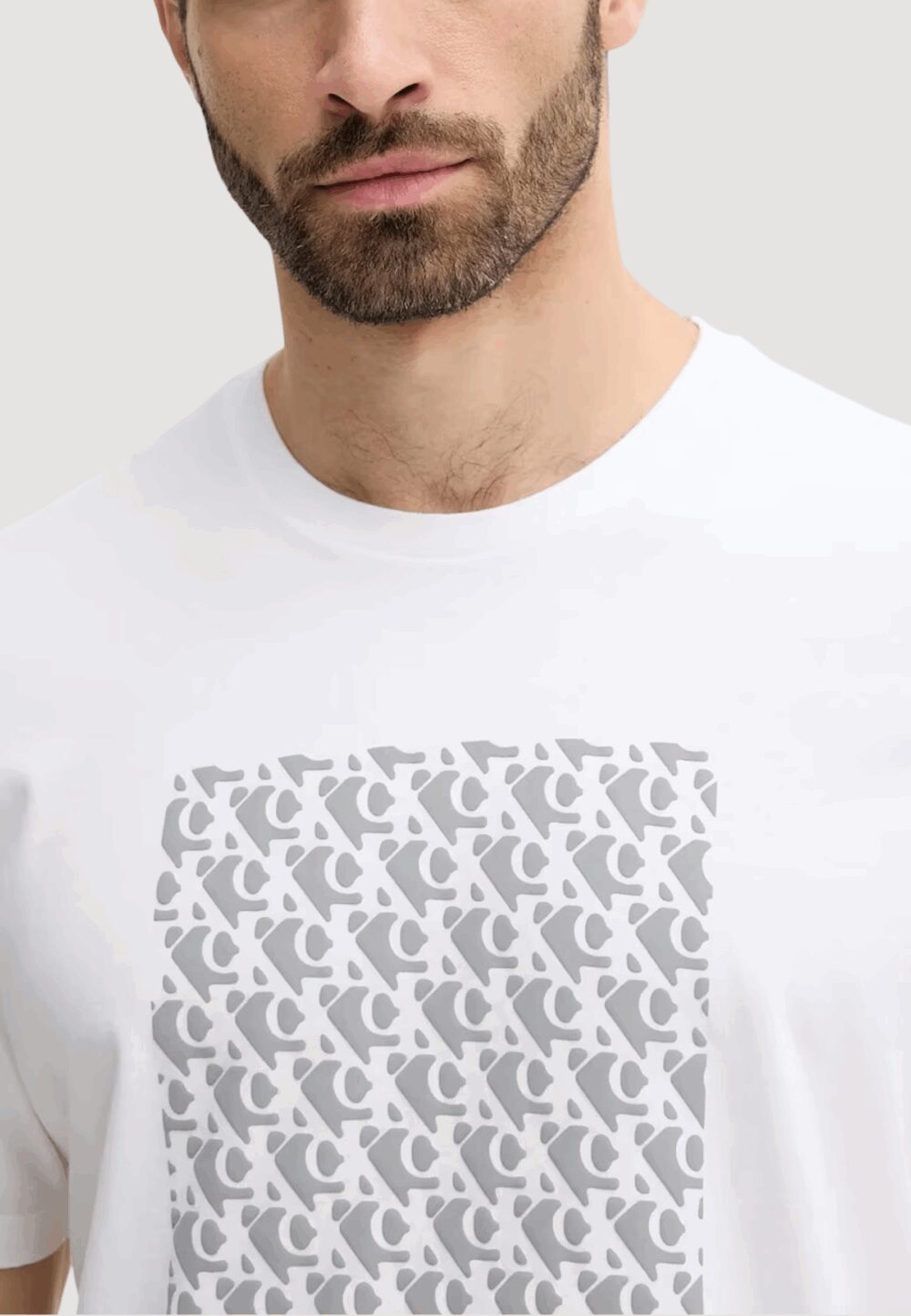 T-shirt Calvin Klein Jeans SS 20S CK MACRO AOP Bianco - Foto 3