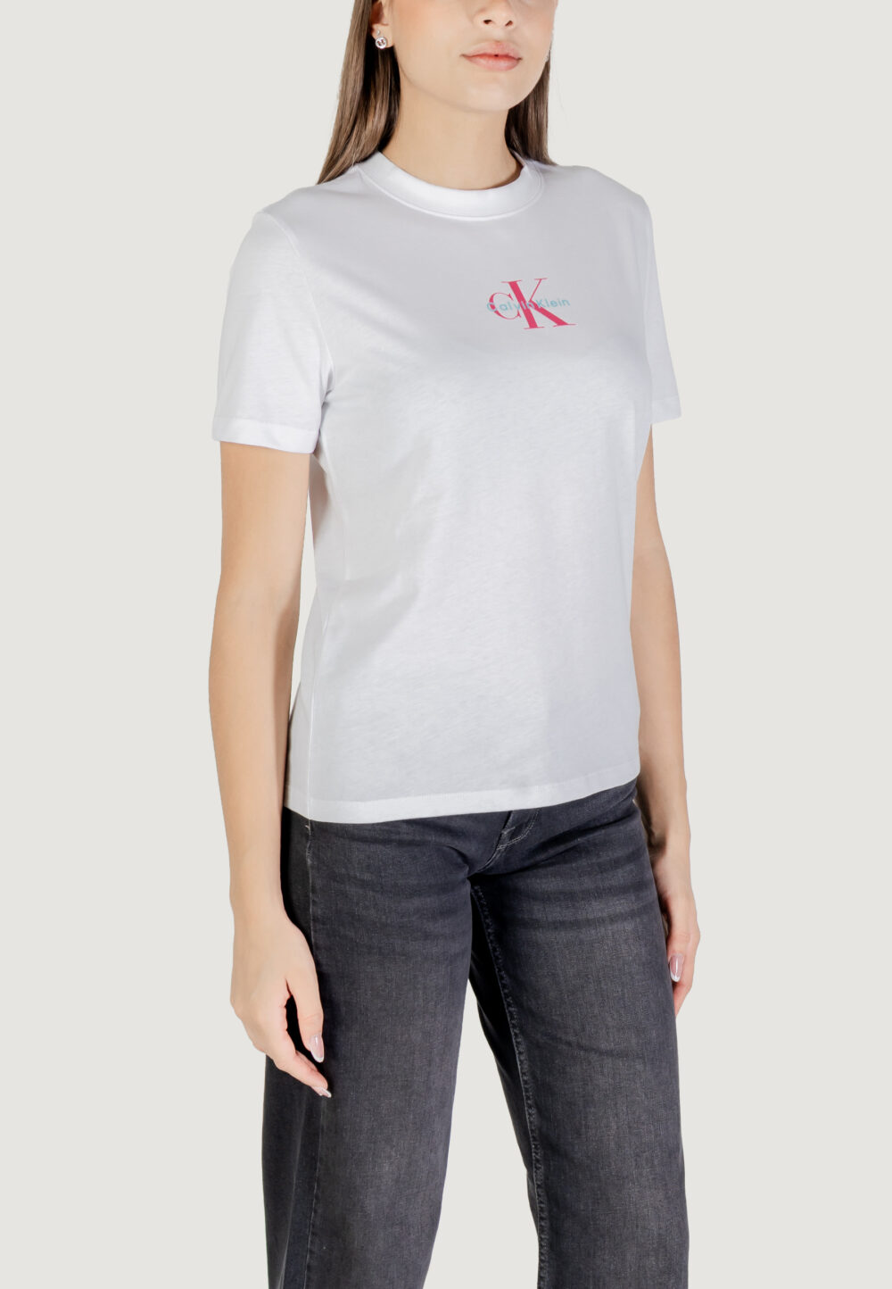 T-shirt Calvin Klein Jeans SS 20s CLASSIC LOGO Bianco - Foto 3