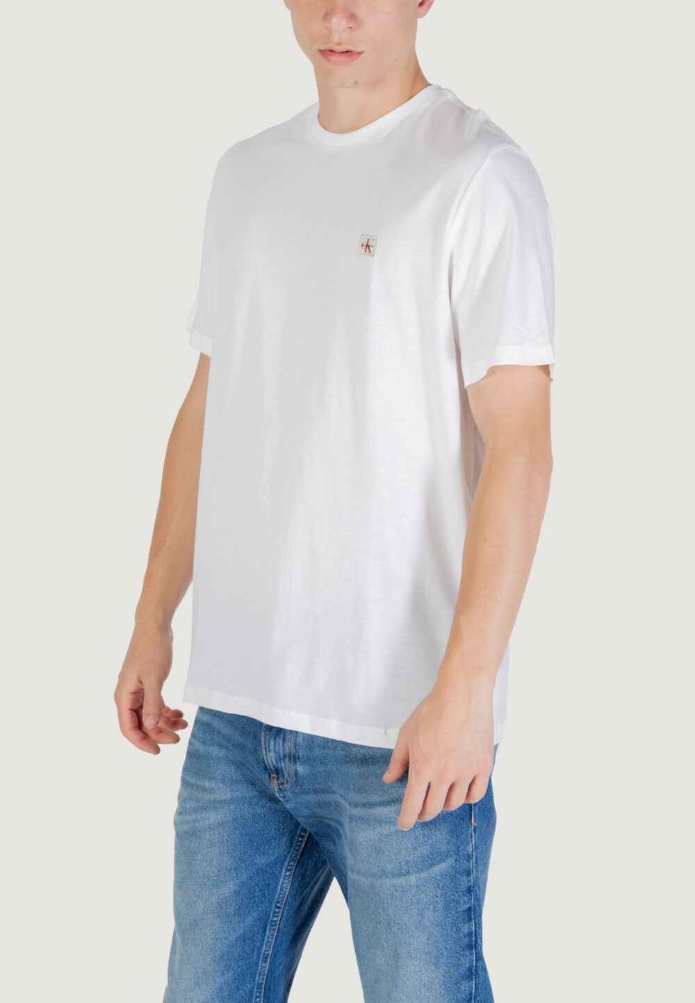 T-shirt Calvin Klein Jeans SS BADGE 30S JERSEY Bianco - Foto 2