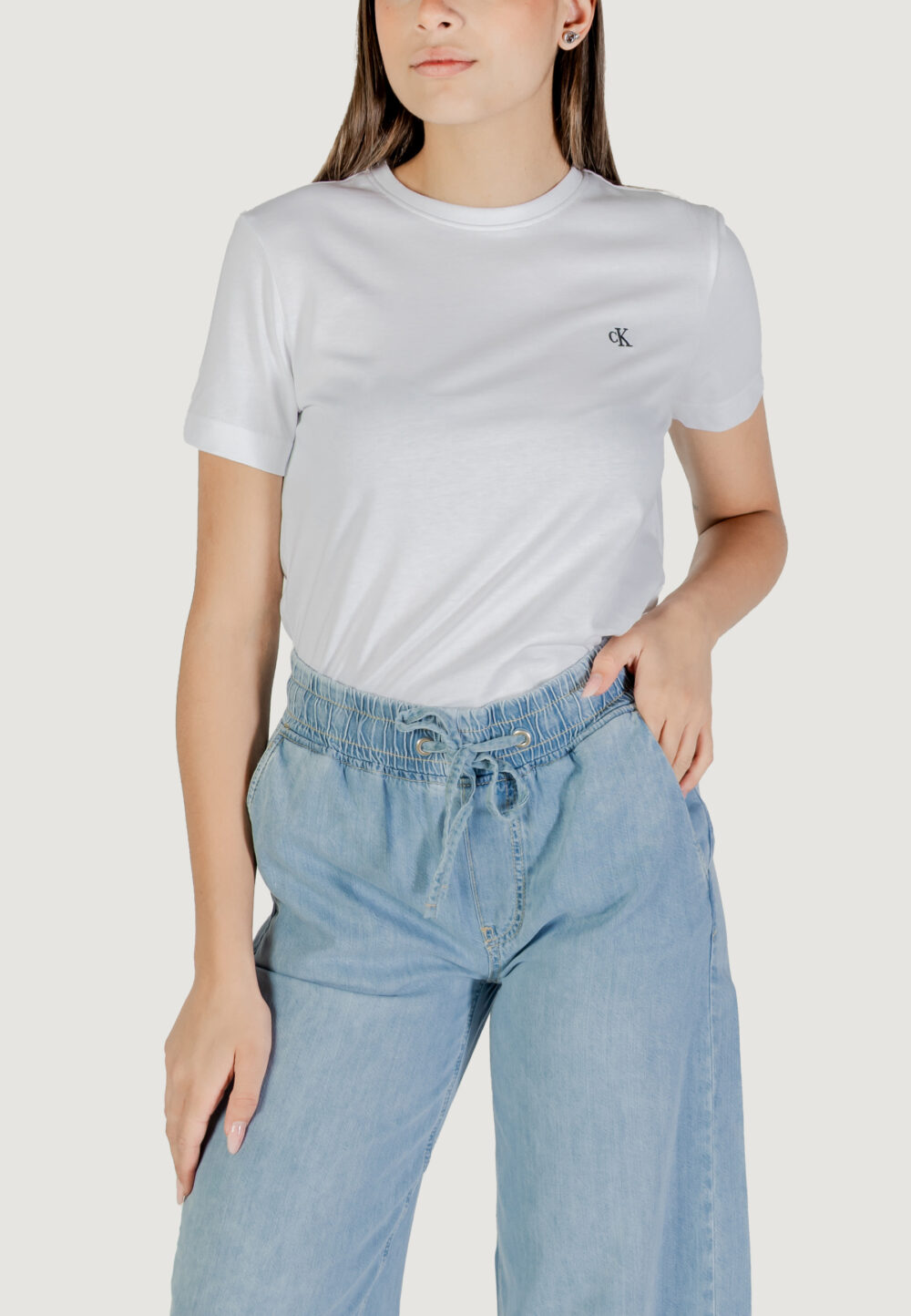T-shirt Calvin Klein Jeans SS MONOGRAM CREW TEE Bianco - Foto 1