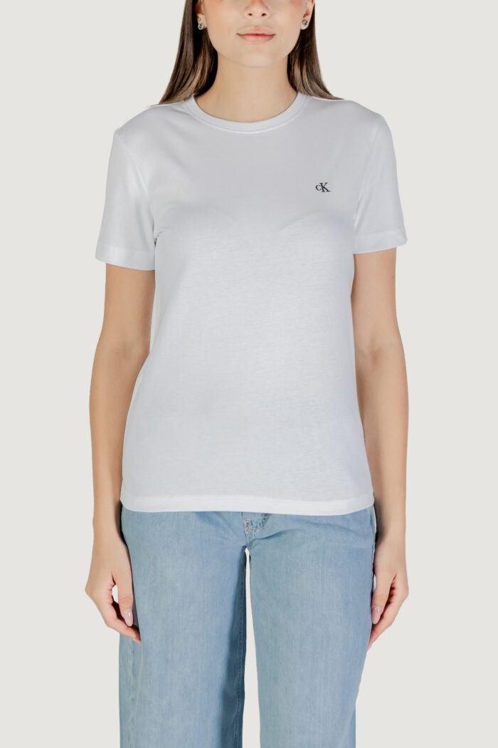 T-shirt Calvin Klein SS MONOGRAM CREW TEE Bianco