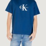 T-shirt Calvin Klein Jeans SS Hero Monologo Tee Blu - Foto 1