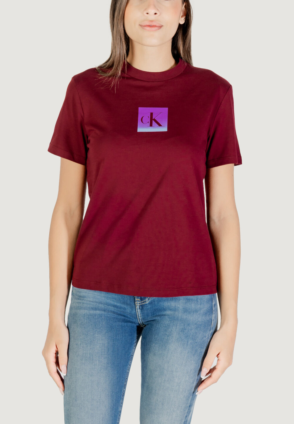T-shirt Calvin Klein Jeans SS CLASSIC FIT TEE Bordeaux - Foto 1