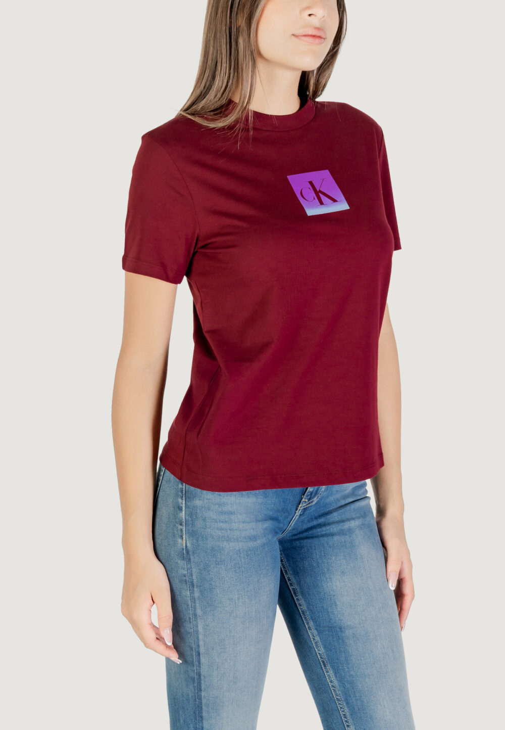 T-shirt Calvin Klein Jeans SS CLASSIC FIT TEE Bordeaux - Foto 3