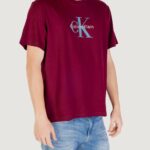 T-shirt Calvin Klein Jeans SS Hero Monologo Tee Bordeaux - Foto 3