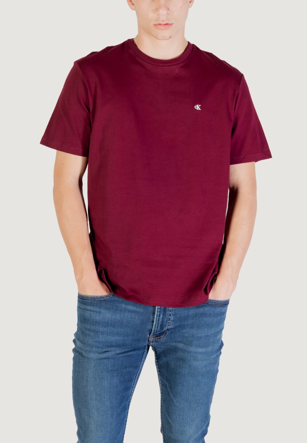 T-shirt Calvin Klein Jeans SS SMOOTH CTTN SOLID Bordeaux - Foto 1