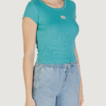 T-shirt Calvin Klein Jeans A- WOVEN LABEL 2X2 R Celeste - Foto 3